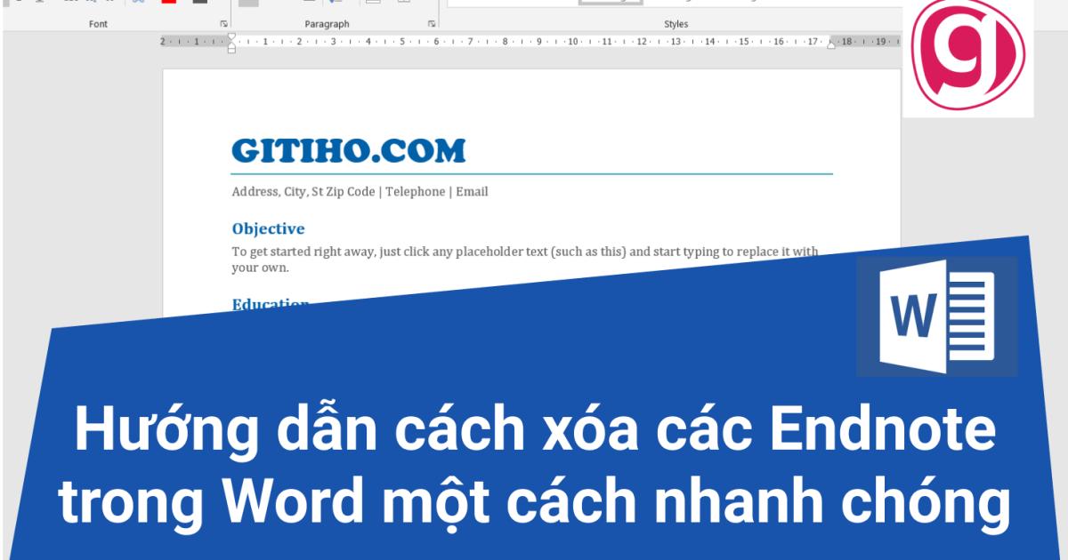 Hướng dẫn cách xóa các Endnote trong Word một cách nhanh chóng